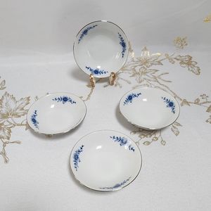 Eschenbach Fine China 4-Piece Bavaria Bowl Set - Dannish Blue Platinum